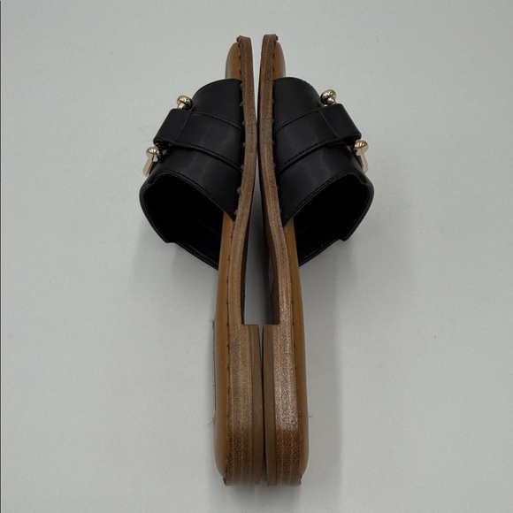 Steve Madden Alita Black and Gold Slide Sandals - Picture 5 of 7